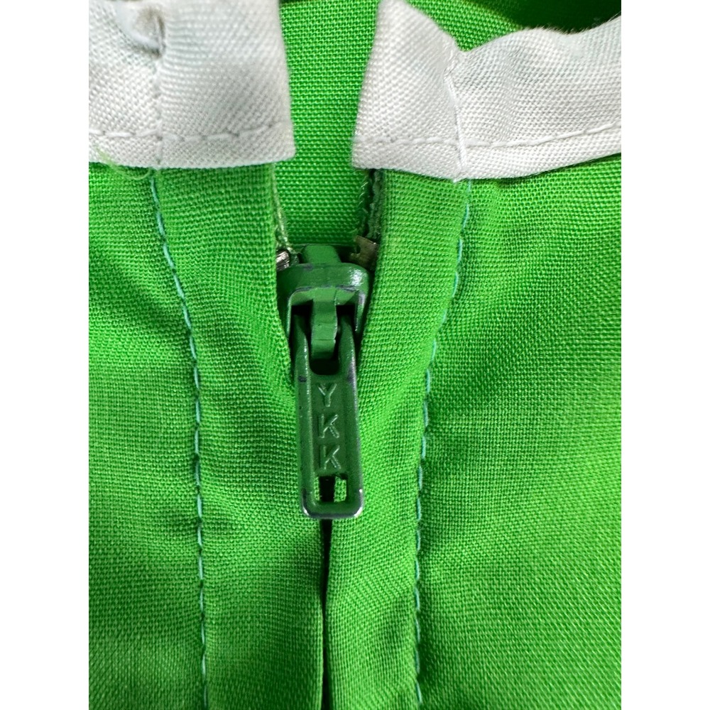 Vintage Sears Green Shift Dress White Trim Sleeveless Zip Mod Retro S 10-12 - Picture 6 of 8